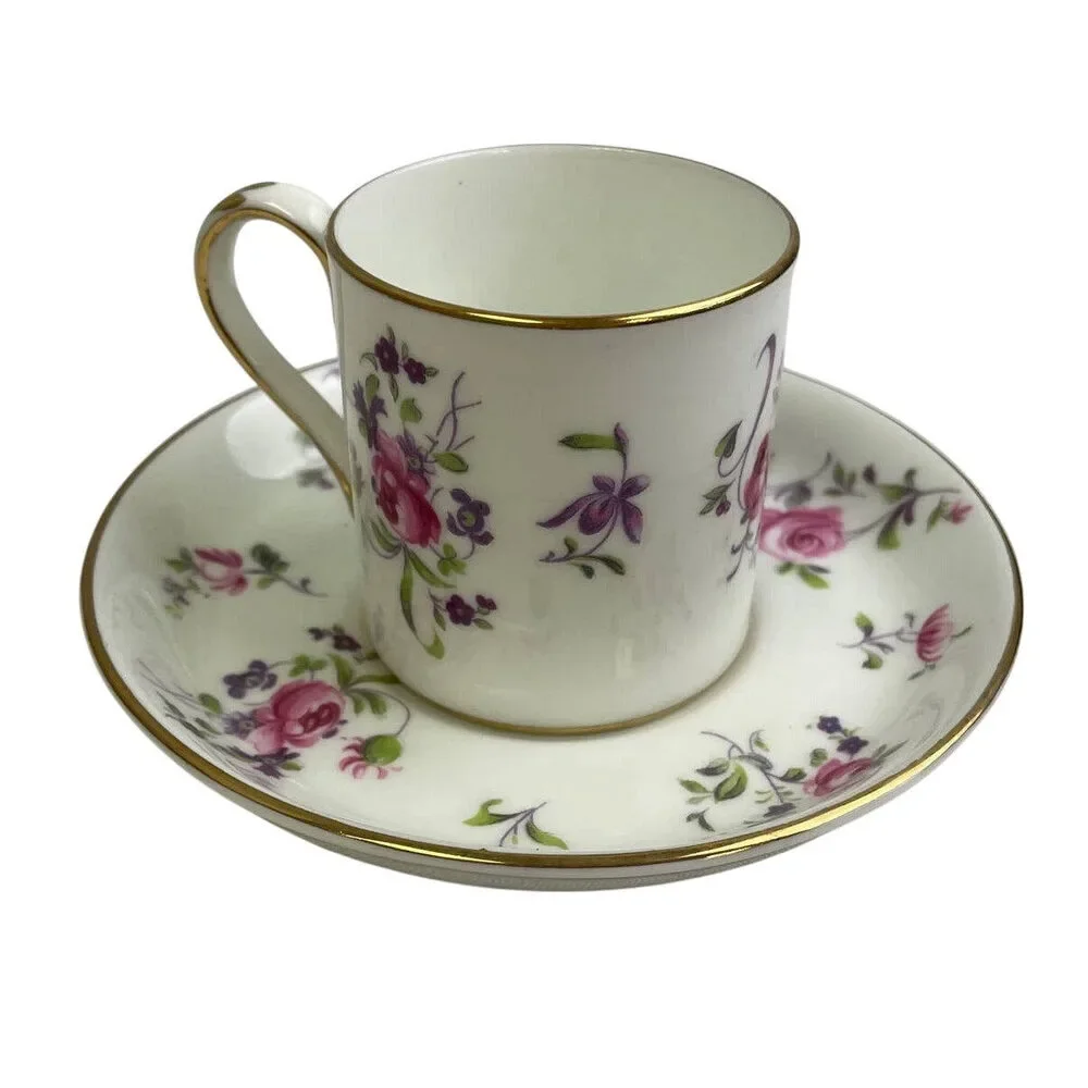 Vintage Crown Staffordshire England Cup & Saucer Rose Fine Bone China Teacup Set